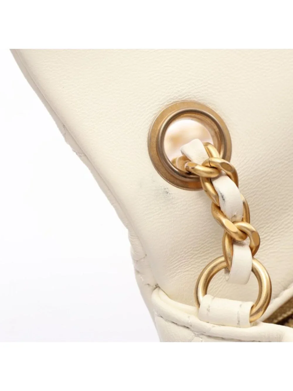 Chanel Shoulder Bag Quilted Mini Flap White Lambskin Small Chain